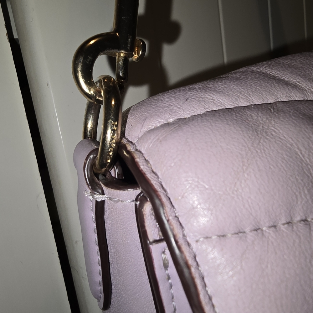 Coach Georgie Quilted Crossbody Bag Lavender Grey - Picture 12 of 15